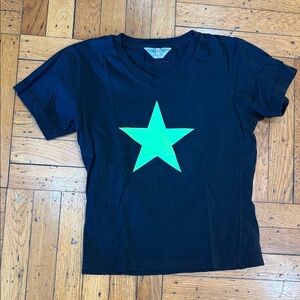 Hard Tail Kids black short sleeve Tee with Green Star